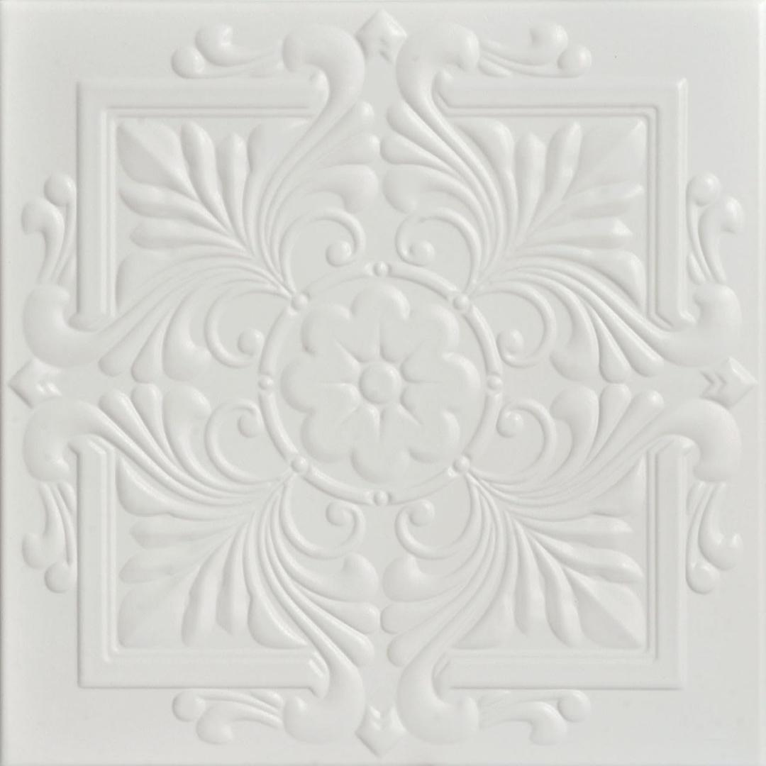 LA MAISON CEILINGS R14 Victorian Foam Glue-up Ceiling Tile (21.6 sq. ft./Case), Pack of 8, Dove White