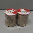 2 x MEEDEE 4 Inch Champagne Gold Snowflake Ribbon Satin Wired Christmas Tree Ribbon with Champagne Glitter Snowflake 10 Yards Champagne Gold Ribbons for Christmas Tree, Garlands, Topper Bow