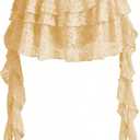 Women's Y2K Mini Skirt Ruffle Lace Asymmetrical Cute Skirts Layered Flowy Pleated Skort with Shorts for Concert Party (Yellow, XL)