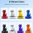 JAYO PLA+ Filament Bundle 1.75mm, 3D Printer Filament Bundle Multicolor, Individually Vacuum Packed, 250g Spool, 8 Pack, 2KG in Total, Black+White+Transparent+Clear(Blue+Red+Orange+Yellow+Purple)
