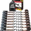 XSTRAP STANDARD Ratchet Straps, 900 LB Break Strength, 8-Pack 10FT Ratchet Tie Down Straps Set for Motorcycle Straps Tie Downs, Appliances, Lawn Equipment, Logistic Cargo Straps for Trucks(Camouflage)