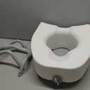 Medline 5" Elongated Raised Toilet Seat, with Lock and Removable Padded Arms- A Medical Seat for Seniors, Elderly, Adults, or Post-Surgery Recovery, 1 Ct.