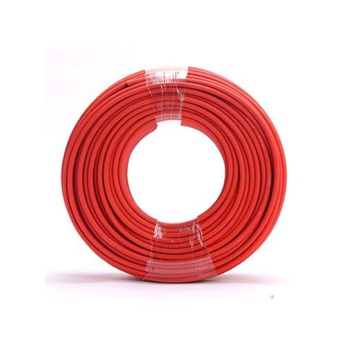 6mm2 10AWG Solar Photovoltaic Cable Tinned Copper Double Layer Insulation PE Cable for PV Panels Connection 5/10Meters (Color : Red Cable, Size : 5M_10 AWG-6MM2)