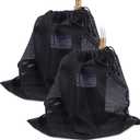 Acquaer Pump Barrier Bag, 2 Packs 19.7"x 17.7" Pond Pump Filter Bag with Drawstring, Black Media Bag Large Pump Mesh Bag Suitable for Most Pumps, Pond Biofilters, Aquarium Filtration