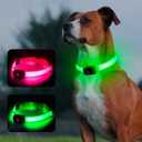 Light Up Dog Collar for Night Walking Flashing, LED Dog Collar Light Rechargeable Reflective Dog Collar Water-Resistant Adjustable Size Dog Collars for Medium Dogs (Green)