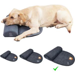Dog Bolster Pillow for Large Dogs, Benefit for Cervical Vertebra and Neck, Easy to Carry When Traveling, with High Resilience Foam, Machine Washable CoverEasy to Clean (Dark Gray, Large)