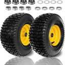 2 Pcs 15x6.00-6 Lawn Mower Tire and Wheel, Replacement for John Deere(Most 100 and 300 Series)/Cub Cadet Riding Mower front tires, with 3/4" & 5/8" Bearing, 3-4.4" Offset Hub, 4 Ply tubeless, 570 lbs