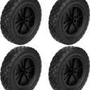 KEILEOHO 4 PCS 8 x 1.75 Inch Replacement Hand Truck Wheels, Heavy-Duty Solid Rubber Wheel with 1/2 Inch Axle Bore Universal Hand Truck Wheel Replacement Tires for Lawn Mowers, Dollies, Black
