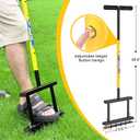 Lawn Aerator Tool, Lawn Aerator with 4 Spikes, Automatic Leaf and Dirt Cleaning with Spring-Loaded Design, Metal Manual Aerator for Loosening Soil Aerating Patio, Yard, Garden