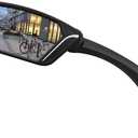 MEACHOW New Scratch Resistant Glass Lens,Handlebar Bike Mirror, Rotatable Safe Rearview Mirror, Bicycle Mirror,ME-002 (Blue Left Side)