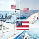 Universal Boat USA Flag Marine: Sailing double side 50 Embroidered Stars American flag with 4 Boat Flag Pole Kits (37x57)