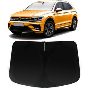 Windshield Sun Shade for 2018-2024 VW Tiguan Volkswagen Tiguan, Car Front Window Sunshade Shield Cover Sun Visor Protector with 240T Reflective Fabric UV & Sun Heat Protection Accessories