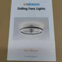 VOLISUN Low Profile Ceiling Fans with Light and Remote, 19.7in Fandelier Ceiling Fan with Light, 3000K-6500K Dimmable Flush Mount LED Ceiling Fan Light, Black Modern Ceiling Fan Light for Bedroom 