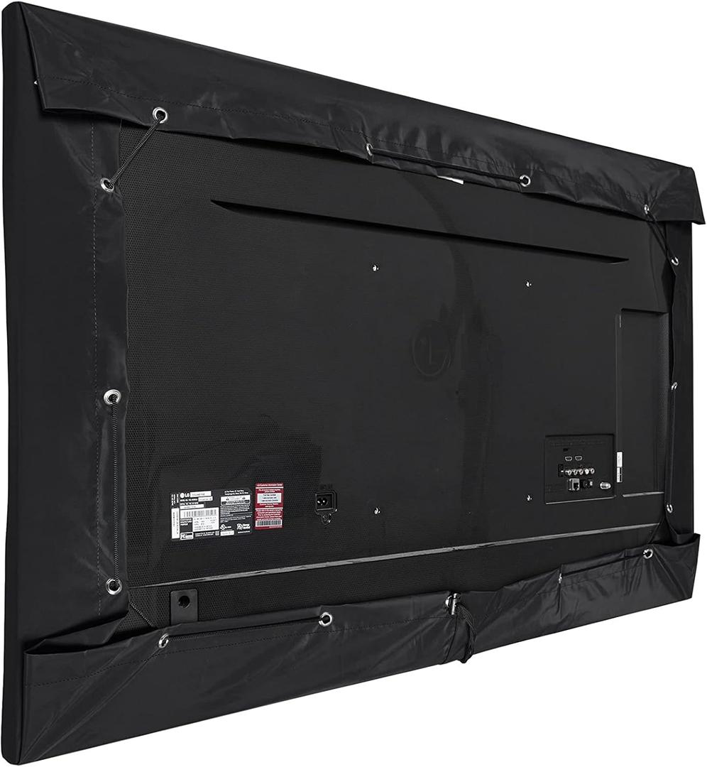 Covermates Outdoor Half TV Cover - Various Sizes, Light Weight Material, Weatherproof, Dustproof, Cinching Drawcord, Outdoor TV Covers, 41W x 4D x 25H, Black