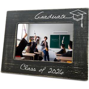 2026 Graduation Picture Frame for 4 x 6 horizontal photo, class of 2026grad wooden picture frames with support, highschool, college Graduate Frame gifts, tabletop display & decoration -A07
