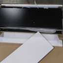 MXV 80" Fireplace TV Stand for TVs Up to 90", LED Light Entertainment Center with 36" Electric Fireplace, Modern Wood Texture TV Media Console with Highlight Storage Cabinet, Black+Black