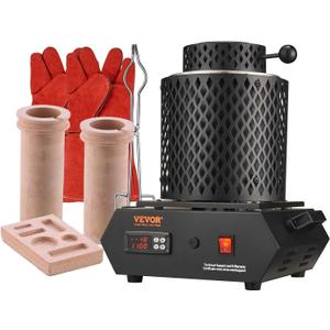VEVOR Electric Melting Furnace, 3kg+1kg Electric Metal Smelter Foundry, 1350W 2102/1150 Smelting Furnace Kit for Gold/Silver Jewelry & Copper/Aluminum Casting