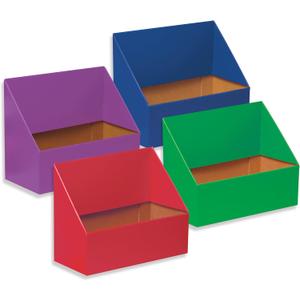 Classroom Keepers Folder Holder Assortment, Assorted Colors, 9-3/4"H x 12"W x 5-3/4"D, 4 Pieces, red, green, blue, and purple