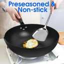 Souped Up Recipes 12.5 Inch Carbon Steel Wok For Electric, Induction and Gas Stoves (Lid, Spatula and User Guide Video Included)