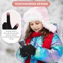 Clothclose 4 Pairs Kids Winter Gloves for Boys Girls, Warm Winter Glove for Kids, Knit Toddler Kid Gloves, Soft Kid Mittens (4 Pack, Black & Grey & Beige & Pink)