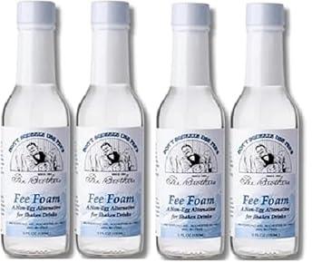 Fee Brothers Fee Foam (4 Pack) A Non-Egg Alternative for Shaken Drinks - Kaizen8, White, BBD: 05/31/31