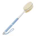 Back Scrubber Anti Slip for Shower, Shower Brush Long Handle with Stiff and Soft Bristles, Body Exfoliator for Bath or Dry Brush (Blue)