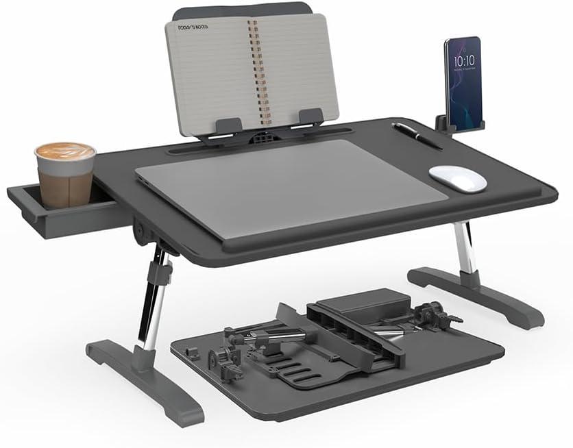 Limitless TotalDesk Portable Modern Workstation and Lap Desk with Adjustable Height & Tilt (Charcoal), 23 inches x 14.5 inches x 13.25 inches