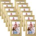Giftgarden 4x6 Picture Frame Gold Set of 12, Multi Modern 4 x 6 Frames Bulk for Wall or Tabletop Display