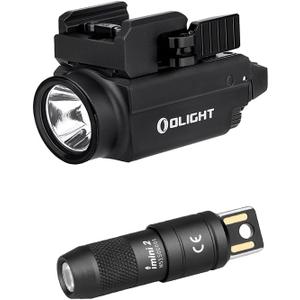 OLIGHT Baldr S 800 Lumens Compact Rail Mount Weaponlight with Green Beam and White LED Combo Bundle IMINI 2 EDC Rechargeable Keychain Flashlight