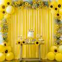 Yellow Backdrop Curtains-Wrinkle-Free Polyester Photography Drapes Party Curtain Background for Baby Shower Wedding Decorations- 8 X10FT (Yellow)