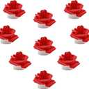 9 Pack Battery Operated Tea Light Candles with Artificial Rose Petals, Romantic Flameless LED Candles for Valentine's Day, Weddings, Proposals, and Christmas Decor