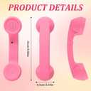 Retro Phone Handset, Cell Phone Receiver with Microphone & Speaker, Type-C Retro Telephone Wired Handsets Style Landline Handle Receiver for Cell Mobile Video Conferences, Calls, Meetings (red)