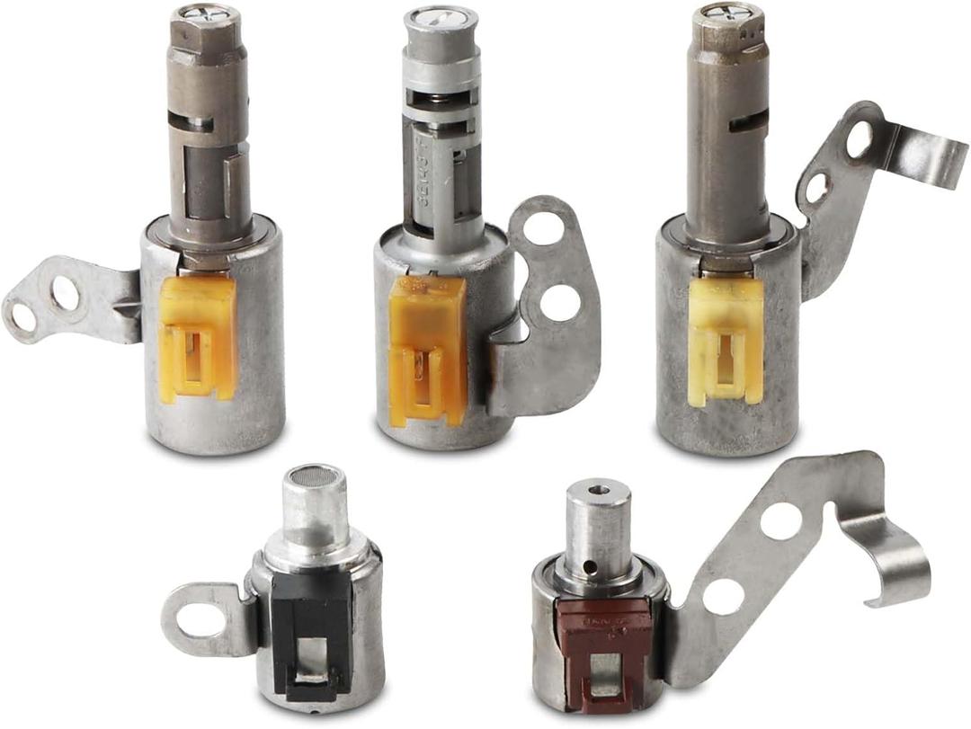 5pcs Transmission Solenoid Transmission Shift Solenoid kit U140E U241E Fits for Solara ES300 RAV4 RX300 Camry Celica Highlander Matrix(Refurbished parts)