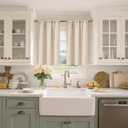 BGment Champagne Cafe Curtains 36 Inch Length - Small Kitchen Window Drapes with Rod Pocket for Bathroom Privacy Blinds, 29 x 36 Inch, 2 Panels
