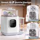 Baby Bottle Washer,Upgraded 3-Layer Cleaning,Sterilizer&Dryer,8 Bottles