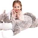 IKASA Giant Wolf Stuffed Animal Plush Toy, 30 Inches Big Soft Toys for Kids Girls Boys Girlfriend