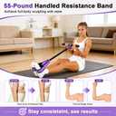 55 LBS Pedal Resistance Band with Handle-Non-Slip Fabric Foot Pedals Resistance Bands with Handles Home Workout Sit Up Exercise Equipment Thickened Latex Tubes Portable Home Workout Equipment