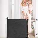 Likzest Retractable Mesh Gate, 33" Tall, Extends up to 55" Wide, Child & Pet Safety Gate for Stairs, Doorways & Hallways, Ideal for Dogs & Cats Indoors & Outdoors (Black)
