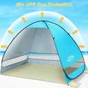 G4Free Large Pop up Beach Tent for 3-4 Person, UPF 50+ Automatic Sun Shelter Canopy Portable Outdoor Cabana Sun Umbrella, 78.7" x 47.3" x 51"