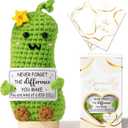 6 x Thank You Gifts for Women Emotional Support Crochet Plush, Administrative Professional Day Gifts Easter Basket, Handmade Pickle Crochet Employee Appreciation Gift Set for Teacher Women Coworkers Nurse