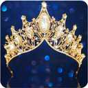 Unicra Silver Princess Crown Quinceanera Tiara Bridal Wedding Rhinestone Crowns for Women (Gold)