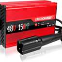 Upgraded 48V15A Golf Cart Battery Charger for Yamaha G29 Drive & Drive 2 Golf Carts.48v Golf Cart Charger- 3-pin Leaf Plug.15 Amp Smart Charger with Trickle Charge, 6-8 Hours Full Charge.
