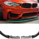 KHK Front Bumper Lip Spoiler for BMW 3 Series F80 M3 F82 F83 M4 2015-2020,Carbon Fiber Look ABS Air Dam Front Splitter Body Kit Accessories-2PCS