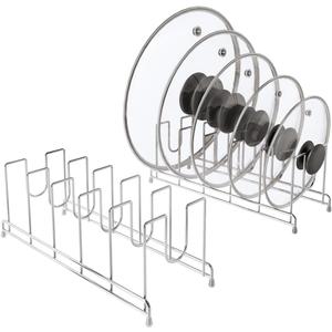 YQh 2 pack, pot cover rack, cutting board rack, kitchen cabinet or counter baking tray storage box, suitable for baking tray, cutting board, Frying pan, tray, reusable containers and covers