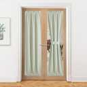 NICETOWN 100% Blackout Door Curtain, Front French Door Curtains for Kitchen Window, Privacy Shades Thermal Insulated Door Side Window Cover, W25 X L80, Light Green, 1 Panel