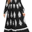 HOSIKA Girls Black Hallowen Party Dress A-Line Casual Holiday Fall Long Maxi Dress with Pockets for 6-12 Y