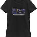 Marvel Girl's Wakanda Forever Pattern T-Shirt (Black, XS)