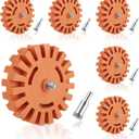 MIVIDE 6 PCS Decal Remover Eraser Wheel Tool Kit, 4inch Rubber Power Drill Attachment Car Adhesive, Pinstripe, Sticker, Vinyl Removal Tool Set with Drill Adapter for Cars, RV, Boats