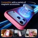 Magnetic for iPhone 17 Pro Max Case, [Compatible with Magsafe] [Military-Grade Protection] [Translucent Matte] Anti-Scratch Back, Non-Slip, Shockproof Protective Phone Cover 6.9", Hot Pink
