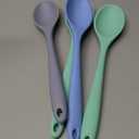 Shappy 4 Pieces Silicone Cooking Spoons 10.6 Inch Heat Resistant Kitchen Spoons for Mixing, Serving and Stirring Upgrade Large Non Stick Basting Utensils, Dishwasher Safe(Spoon,Fresh Color)